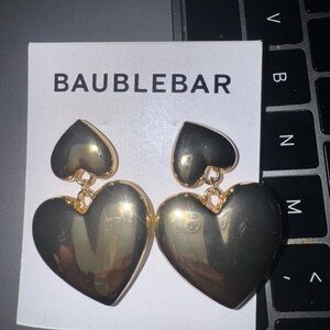 BaubleBar Gold Heart Earrings